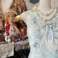 Girlhomeshops - Robe de soirée mi-longue en mousseline à fleurs bleues gh5247