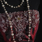 girlhomeshops-Burgundy Satin Beaded Strapless Sleeveless Floor-Length Ruffled Gown gh6316
