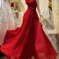 Robe de soirée longue en satin et tulle à fleurs rouges, robe de bal, robe de fête d'anniversaire, gh4414