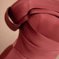 Robe de soirée longue en satin marron et rouge, élégante et tendance, gh4874
