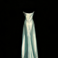 Ice Blue Strapless Satin Twist-Front Gown with Waist Cinching & Train gh7094