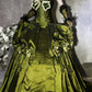 Green gorgeous exquisite beaded long satin ball gown evening dress party dress gh4500