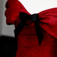 Girlhomeshops -Red bow long satin prom dress evening dress party dress gh5115