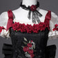 Girlhomeshops-Black red floral tulle lace short homecoming dress birthday dress gh5346