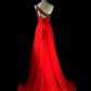 girlhomeshops-Glamorous Shiny Red Crystal One Shoulder Prom Dress gh5849