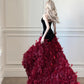 ❤️A gorgeous and vibrant long evening gown with red roses gh6829