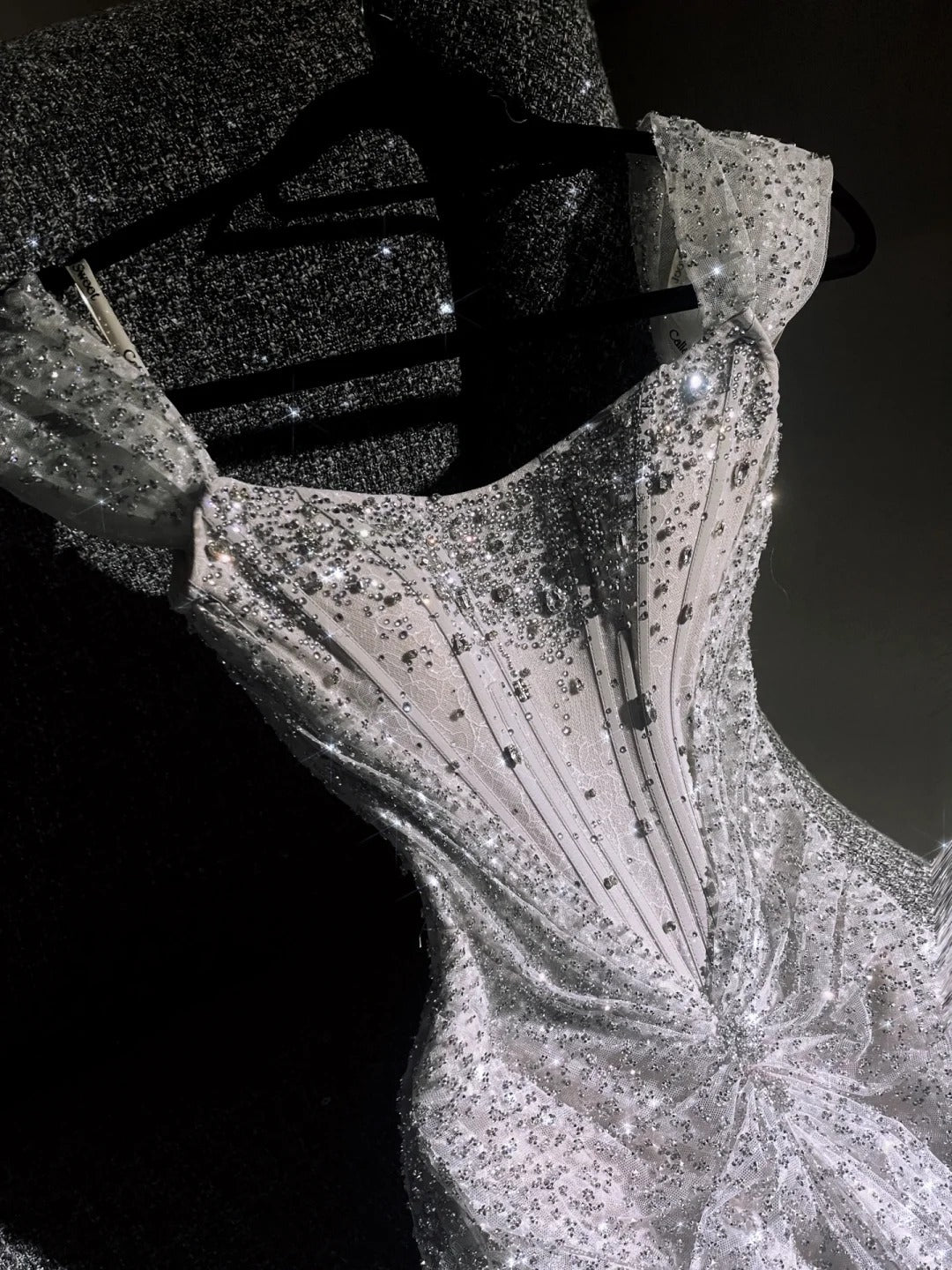 girlhomeshops--White gorgeous exquisite beaded long princess tulle prom dress ball gown gh5694