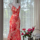 Rote Perlen Romantische Elegante Lange Chiffon Ballkleid Abendkleid Party Kleid Datum Kleid gh4615