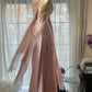 Rosa Elegante Exquisite Strass Lange Satin Chiffon Ballkleid Abendkleid Partykleid Geburtstagskleid Date Kleid gh4163
