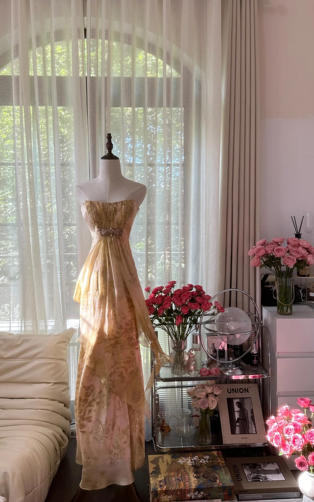 Licht Farbe Elegante Mode Lange Chiffon Ballkleid Abendkleid Geburtstag/Urlaub Party Kleid Prom Kleid gh4065