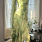 Green Romantic Elegant Exquisite Beaded Backless Long Chiffon Ruffle Homecoming Dress Prom Dress Evening Dress Birthday Vacation Party Dress gh4008