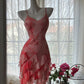 Pink Romantic Elegant Exquisite Floral Beaded Backless Short Chiffon Ruffle Homecoming Dress Ball Gown Evening Dress Birthday Holiday Party Dress Prom Dress gh4011