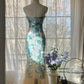 Blaues, wunderschönes, glänzendes, exquisites, perlenbesetztes, langes Chiffon-Tüll-Pailletten-Ballkleid, Abendkleid, Partykleid, Geburtstagskleid, Verabredungskleid, gh4162