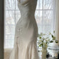 Ivory White Elegant Fashion Exquisite Floral Beading Long Chiffon Ball Gown Evening Dress Party Dress gh4006