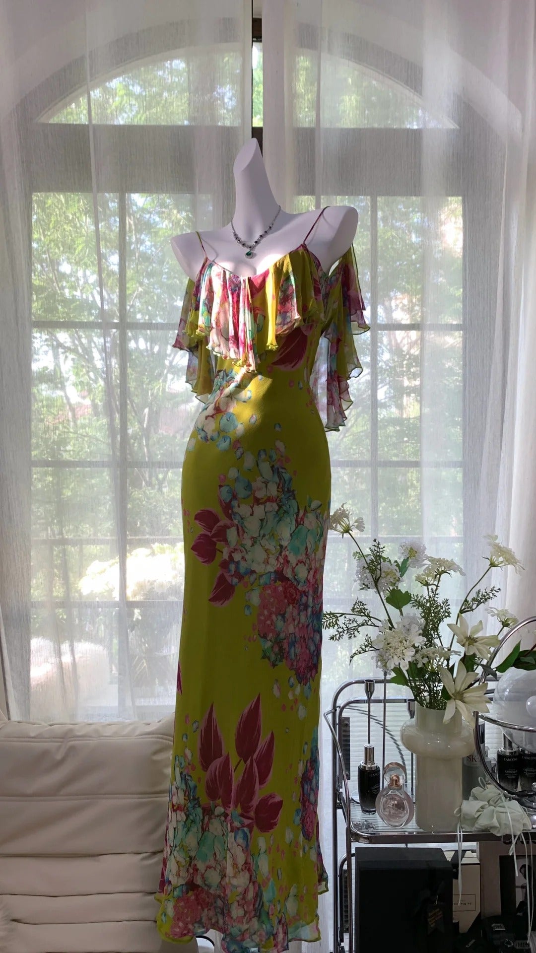 Grün Elegant Romantische Mode Rückenfrei Lange Chiffon Abendkleid Ballkleid Geburtstag/Urlaub Party Kleid Prom Kleid gh4044