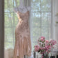 Rosa Wunderschöne Exquisite Floral Zarte Perlen Lange Chiffon Homecoming Kleid Ballkleid Abendkleid Party Kleid gh4160