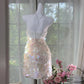 Robe de soirée courte à paillettes roses scintillantes, robe de soirée, robe de rendez-vous, gh4879