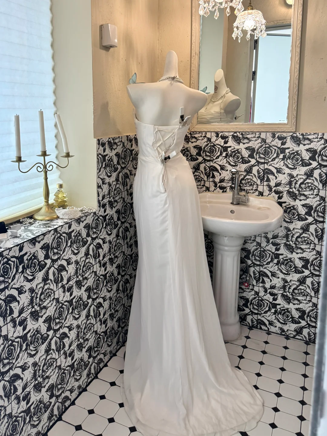 White Strapless Waist-Cinched Fitted Ruched Sexy Romantic Dress, Wedding Gown gh7608
