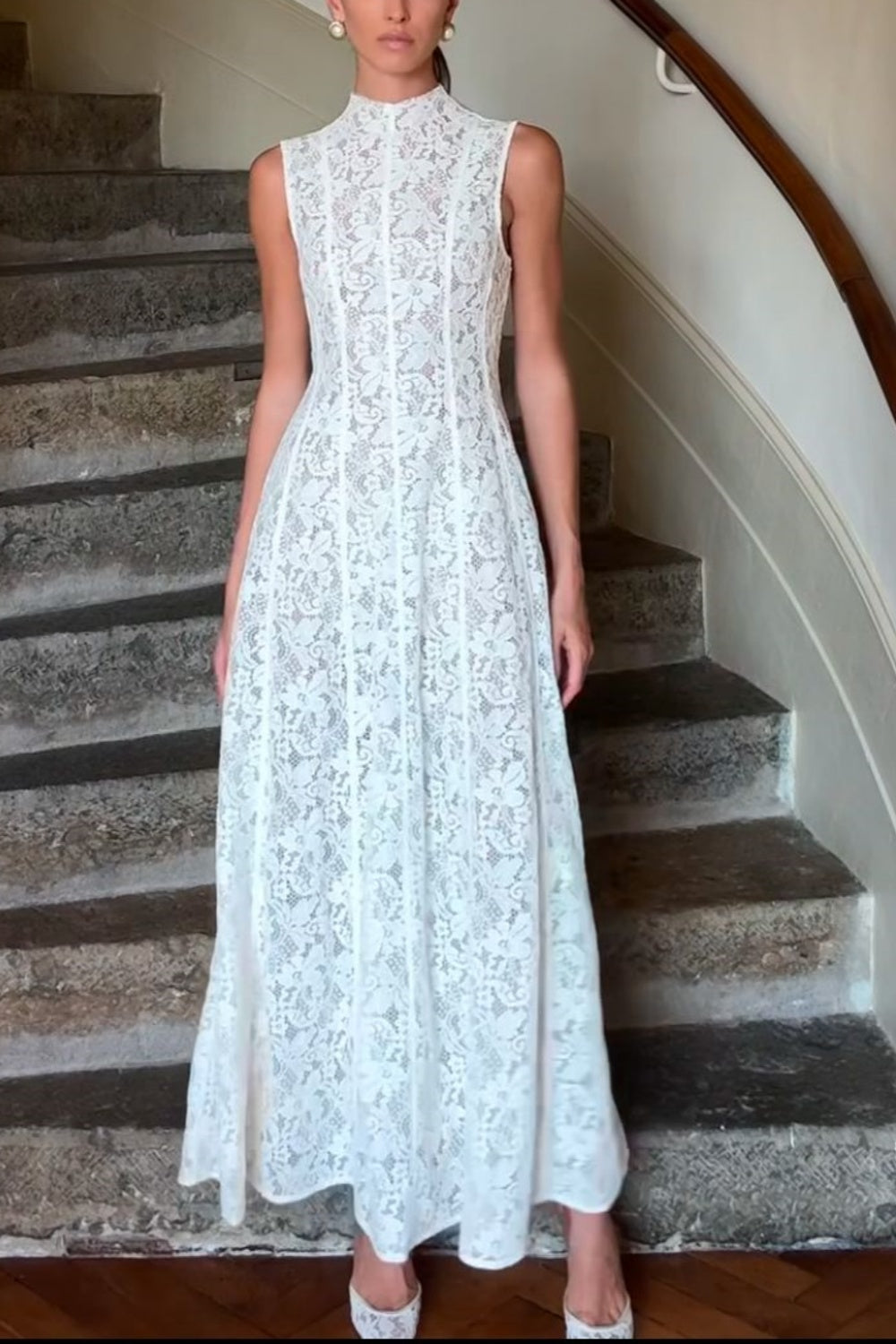 girlhomeshops-White Exquisite Lace Long Slim Prom Dress gh5931