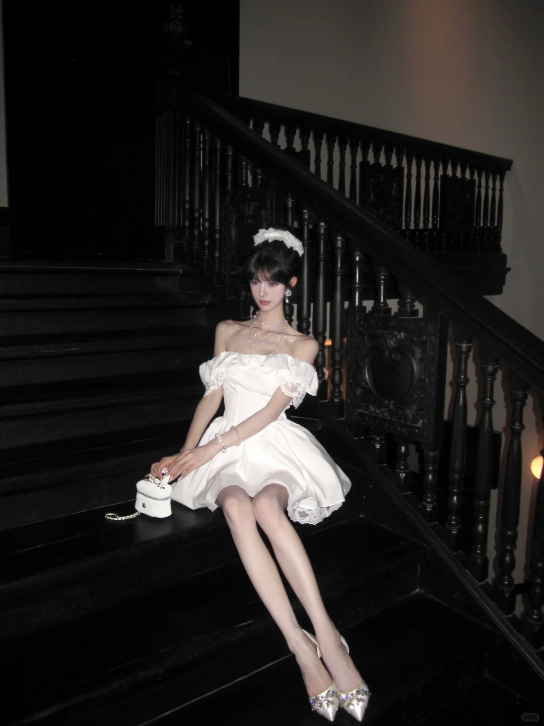 Women Sweet White Off Shoulder Homecoming Dress Ruffle Lace Short Sleeve Boned Corset A-Line Lace Hem Short Prom Gown gh9443