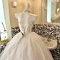 Ivory Strapless Waist-Cinched Voluminous Full Flared Skirt Romantic Dress, Wedding Gown gh7772