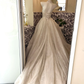 Ivory Strapless Minimalist Waist-Cinched Full Flared Long Romantic Dress, Wedding Gown gh7673
