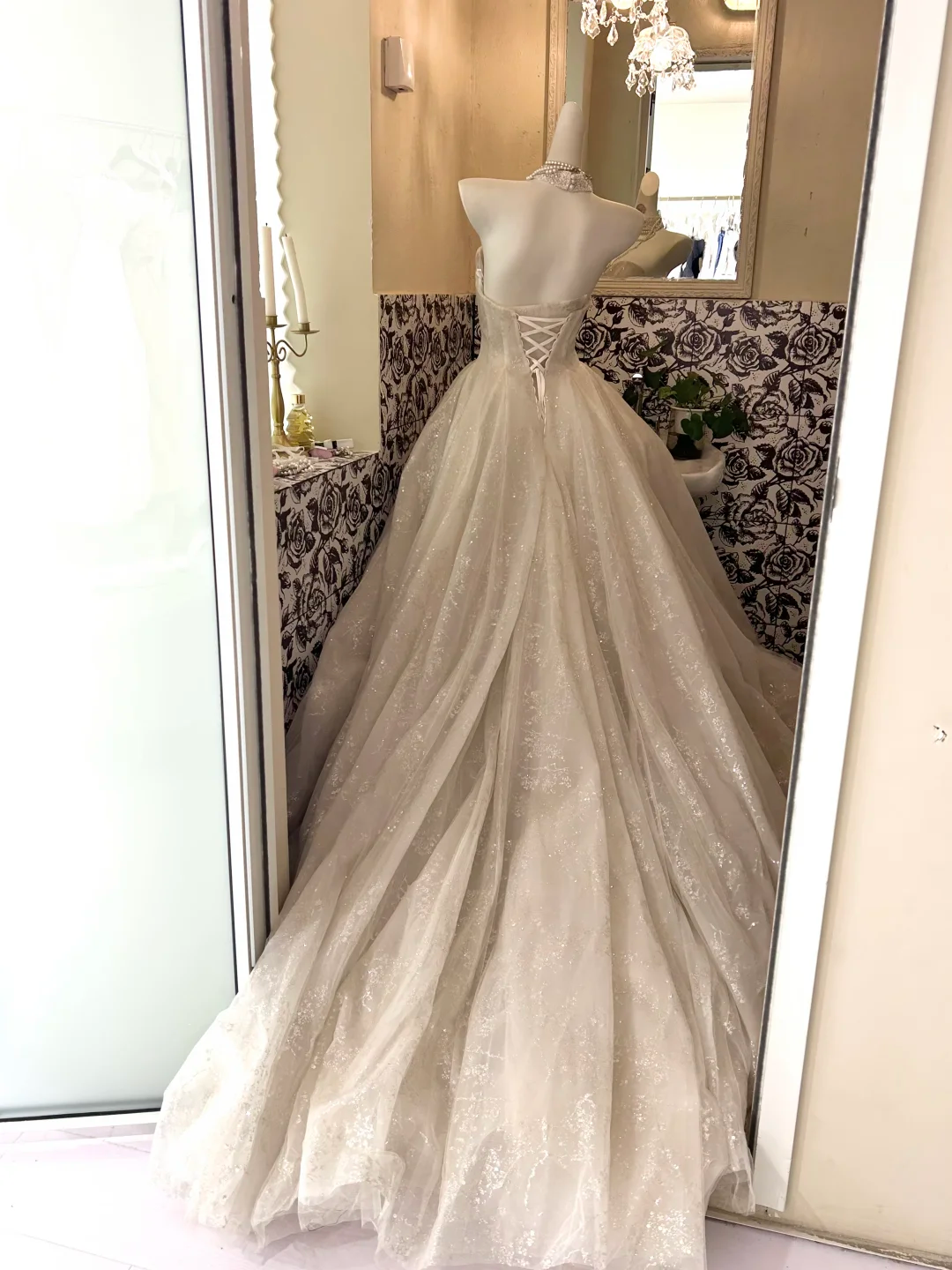 Ivory Strapless Minimalist Waist-Cinched Full Flared Long Romantic Dress, Wedding Gown gh7673
