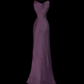 Dusty Purple Vintage Maxi Evening Gown, V‑Neck Sleeveless, Dotted Bead Neckline, Fitted Waist, Bias‑Cut Flowy Floor‑Length Skirt, Scalloped Hem, Formal Prom Party Dress gh8883
