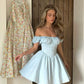 Hellblau Elegante Kurze Chiffon Homecoming Kleider Ballkleider Abendkleider Partykleider gh4118