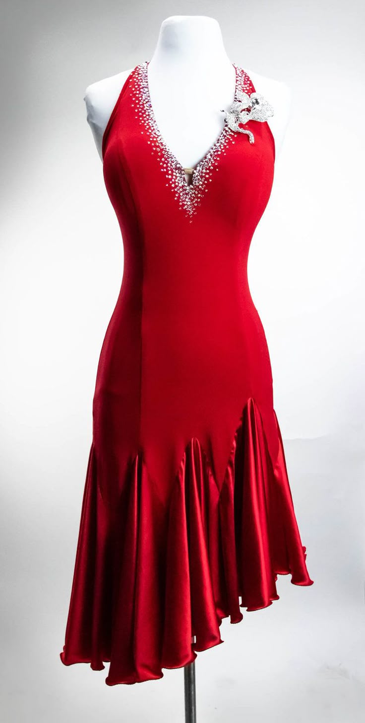 Robe de soirée courte en satin rouge, élégante et perlée, tenue de bal, gh4226