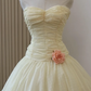 Cream Yellow Strapless Vintage Homecoming Dress Sweetheart Ruched Bodice Polka Dot Tulle Full Skirt Cocktail Gown gh9395