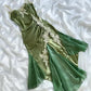 Robe de soirée courte en satin vert olive, élégante, bretelles spaghetti, avec appliques en dentelle, robe de bal, robe de soirée, gh4230