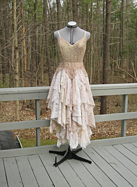 Robe de soirée élégante et délicate en dentelle marron ombrée, longue/courte, en mousseline de soie, à volants, robe de bal, robe de soirée, robe de fête d'anniversaire, robe de bal gh4088