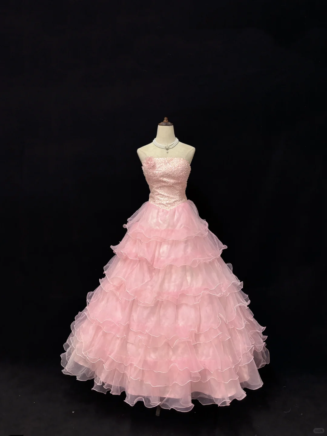 Pink Strapless with Beaded Details, Cinched Waist, Voluminous Skirt Cute Girly Romantic Dress, Wedding Gown gh8087