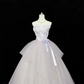 Lavender Strapless Cinched Waist Voluminous Princess Skirt Long Romantic Dress, Wedding Gown gh7901