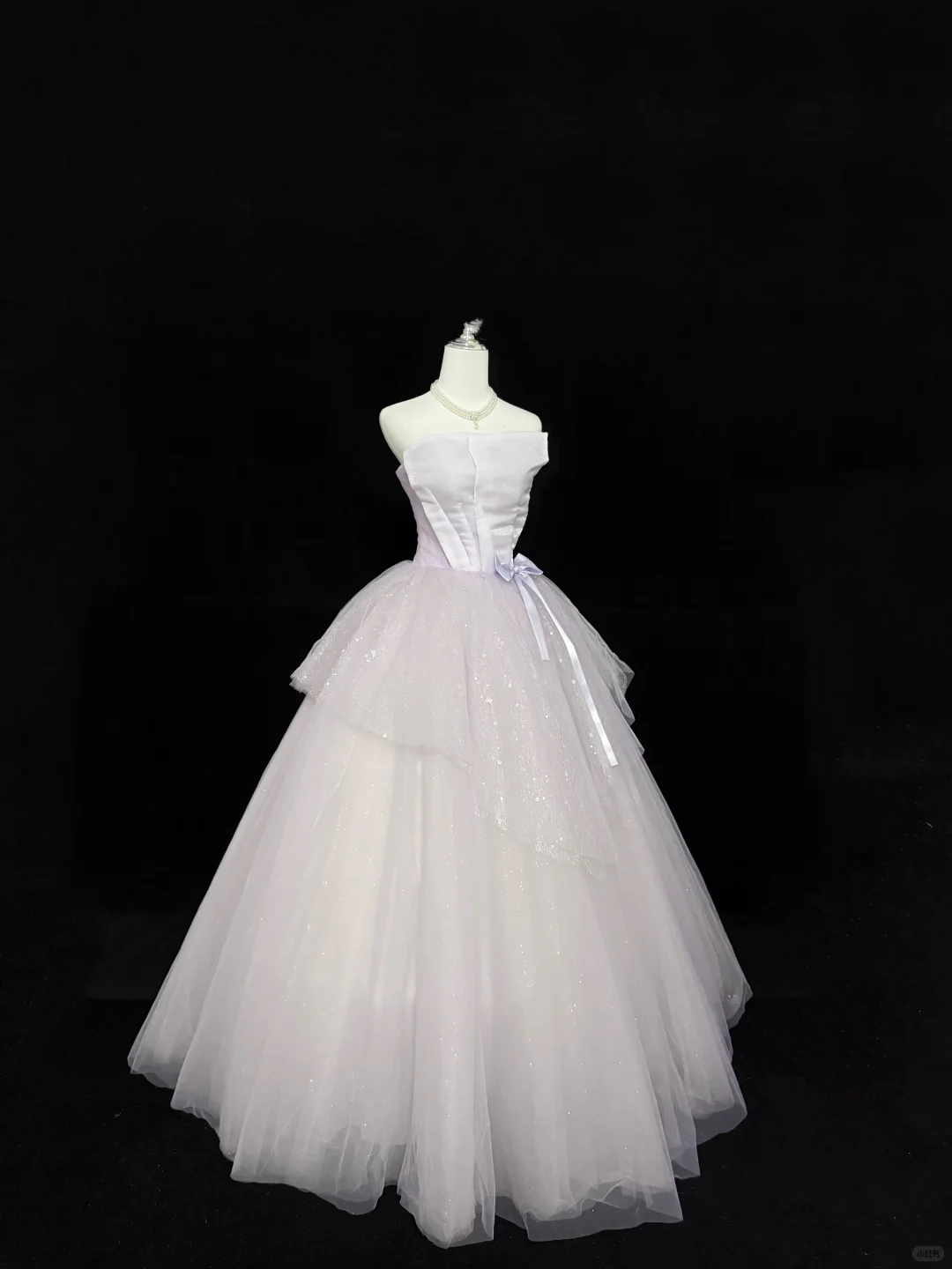 Lavender Strapless Cinched Waist Voluminous Princess Skirt Long Romantic Dress, Wedding Gown gh7901
