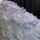 White Strapless Romantic Gown, Fitted Waist, Light Blue Voluminous Tiered Cake Skirt, Wedding Dress & Bridal Gown gh8211