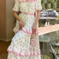 girlhomeshops - Robe de vacances rose à manches courtes gh5934