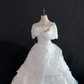 Blush Pink Vintage Neckline Romantic Gown, Cinched Waist & Voluminous Princess Skirt, Wedding Dress & Bridal Gown gh8212