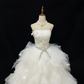 Off-White Strapless Rhinestone Cinched Waist Voluminous Princess Skirt Elegant Luxury Romantic Dress, Wedding Gown gh7992