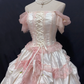 Light Pink Off-the-Shoulder Luxury Romantic Gown, Cinched Waist, Voluminous Vintage Skirt, Wedding Dress & Bridal Gown gh8257