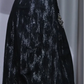 Square Neck Black Vintage Evening Dress, Wide Strap Silver Rhinestone Beaded Sparkly Tulle A-Line Formal Gown gh9896