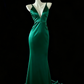 Weißes Meerjungfrau-Kleid, elegant, lang, Satin, Ballkleid, Abendkleid, Partykleid, gh4474