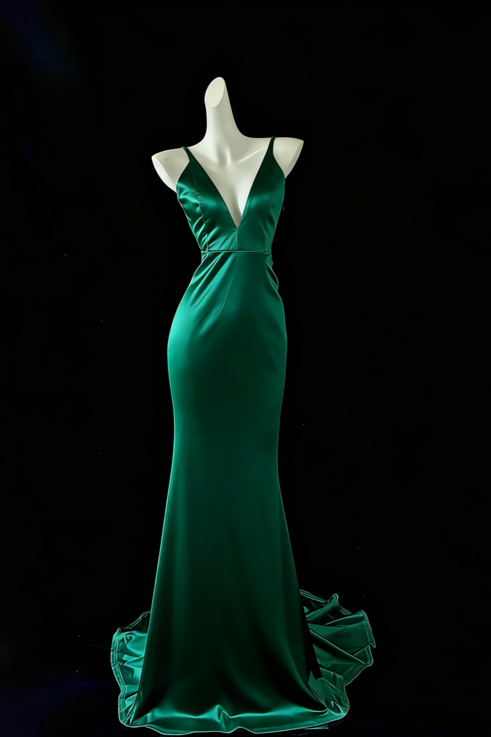 Weißes Meerjungfrau-Kleid, elegant, lang, Satin, Ballkleid, Abendkleid, Partykleid, gh4474
