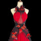 Girlhomeshops-Red black gradient retro fashion butterfly fairy exquisite long backless evening dress tulle prom dress gh5355
