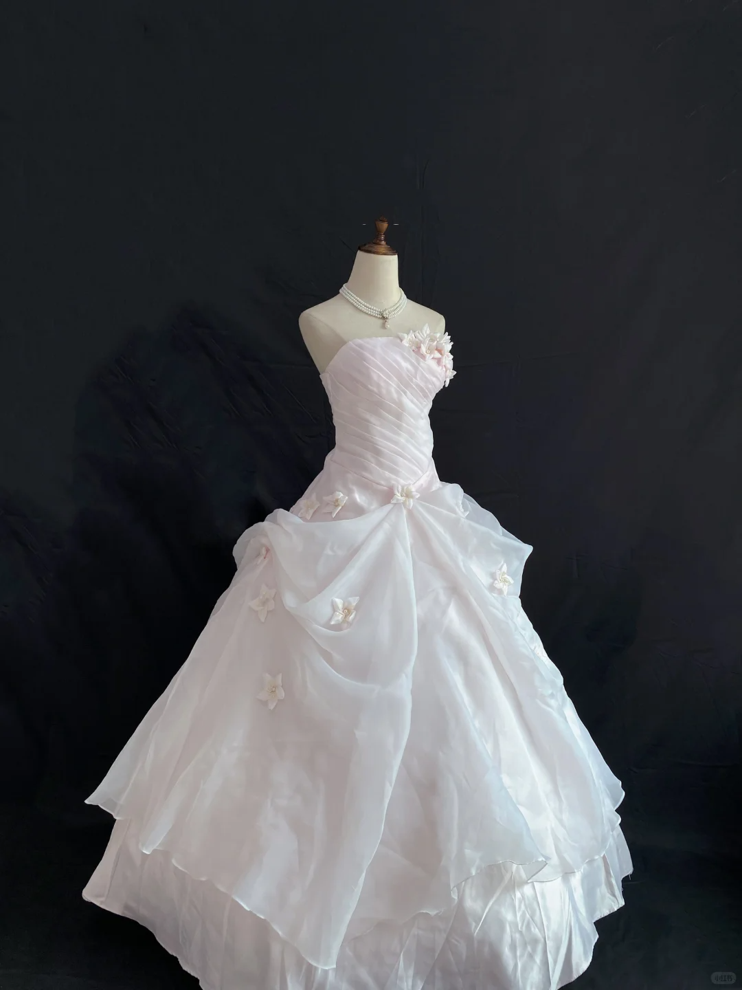 Blush Pink Strapless Long Romantic Gown with Cinched Waist and Voluminous Princess Skirt, Wedding Dress & Bridal Gown gh8213