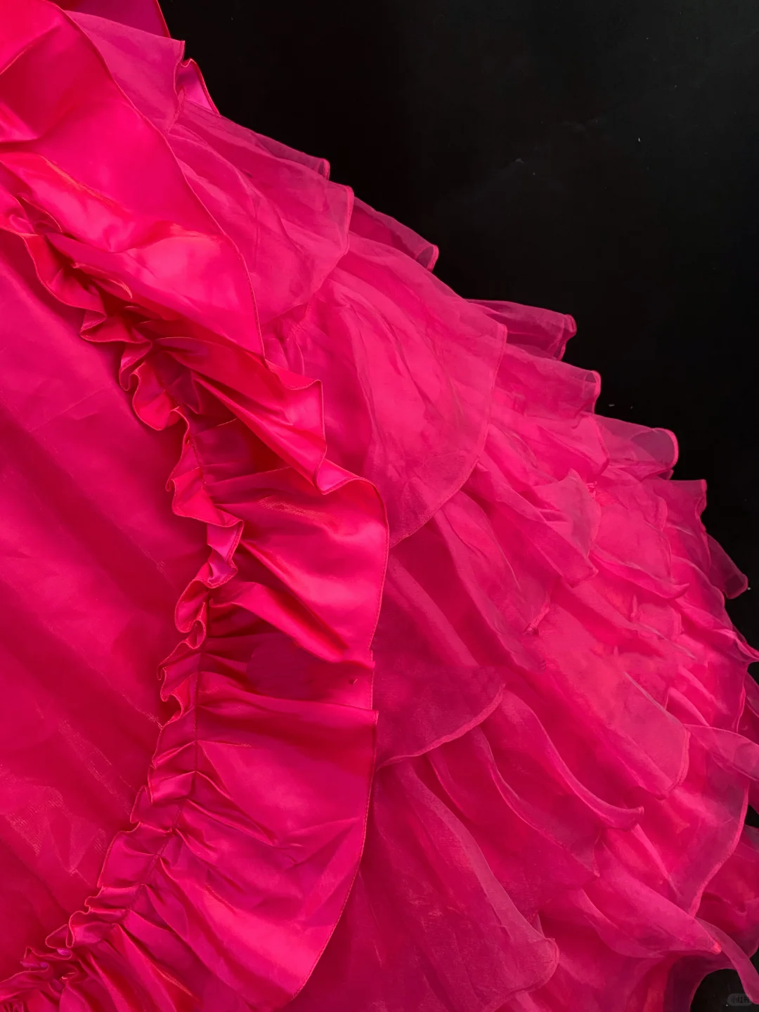 Fuchsia Spaghetti Strap Romantic Gown, Cinched Waist, Voluminous Princess Skirt, Wedding Dress & Bridal Gown gh8173
