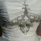 girlhomeshops – Weißes, zart perlenbesetztes langes Satin-Hochzeitskleid gh6291