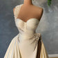 Ein Schulter-Perlen-Satin-Brautkleid-Abendkleid gh2567