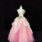 Blush Pink Strapless Cinched Waist Voluminous Skirt Romantic Dress, Wedding Gown gh7904